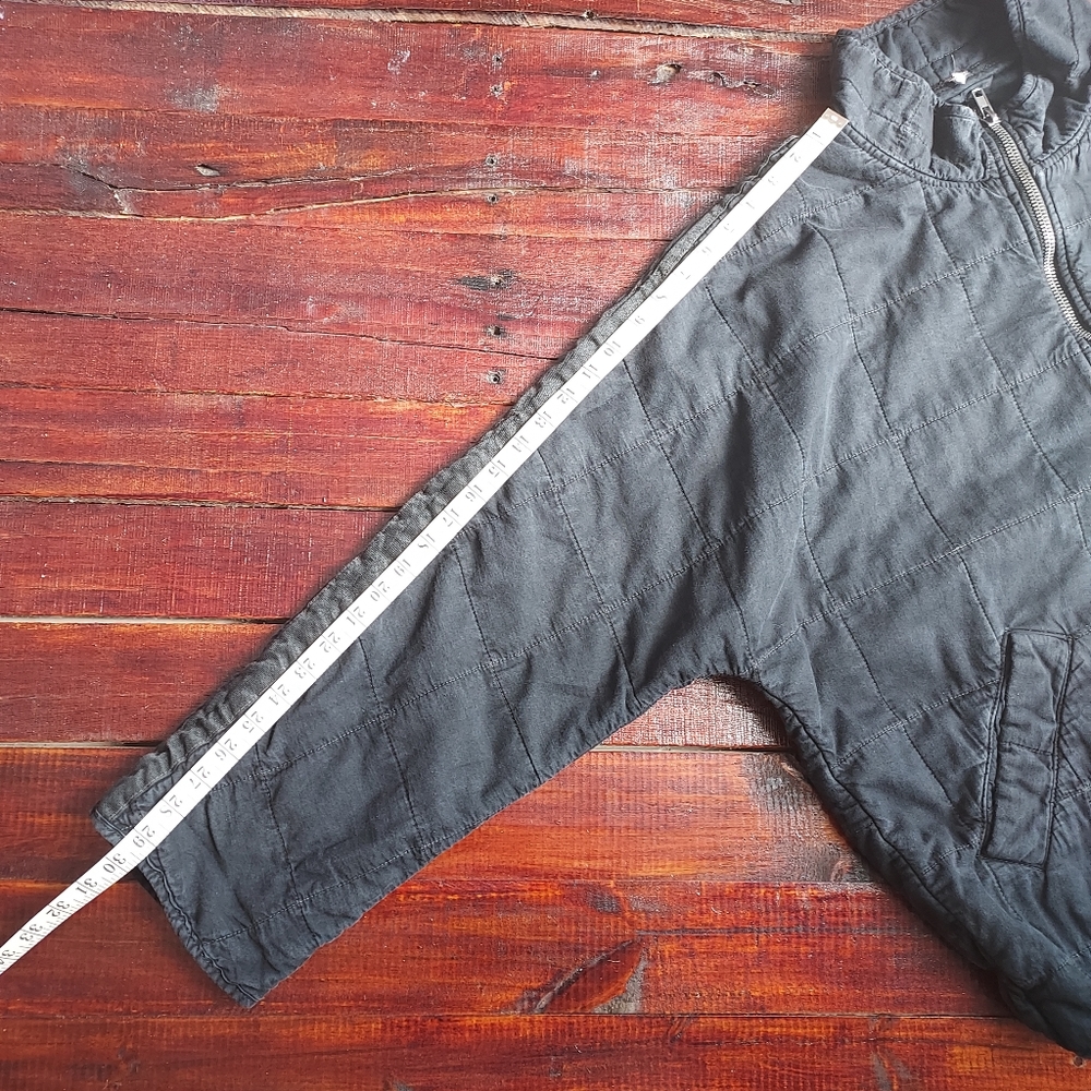 Free People Dolman Quilted Full Zip Washed Black Knit Jacket NWT XL $198 - Picture 11 of 13